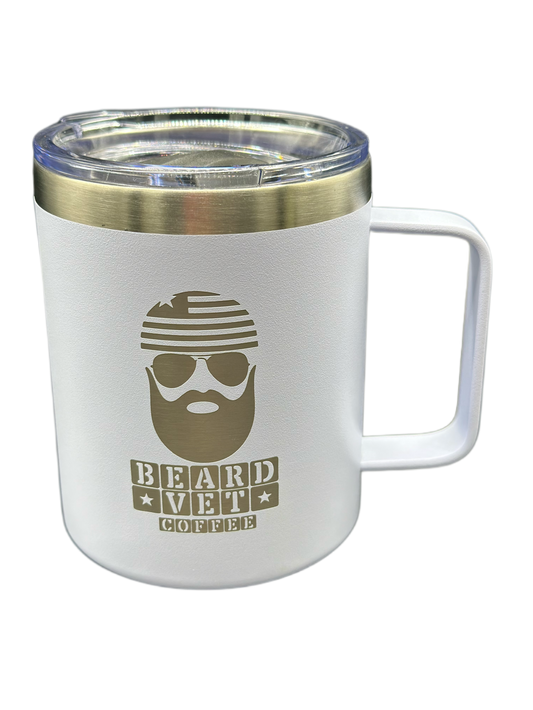 Beard Vet 12 oz Tumbler with Handle - White